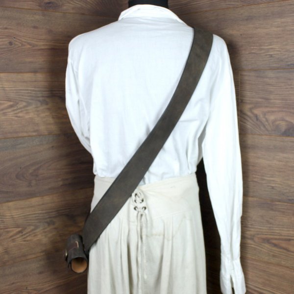 Einfacher Crossbelt in Antik-Braun (L) - 6 cm